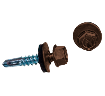 картинка Саморез по металлу Daxmer 5,5х25 (250шт) сверло №3 RAL 8024 Центр Кровли