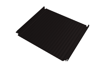 картинка Кликфальц Double Pro Gofr Grand Line 0,5 PurLite Matt с пленкой на замках RAL 9005 черный Центр Кровли