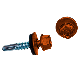 картинка Саморез по металлу Daxmer 5,5х25 (250шт) сверло №3 RAL 2009 Центр Кровли