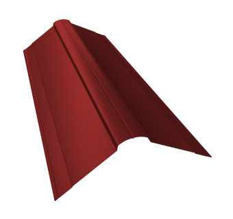 картинка Планка конька фигурного 150x150 0,45 PE с пленкой RAL 3011 коричнево-красный (3м) Центр Кровли