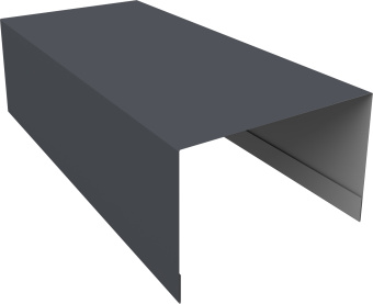 картинка Крышка для забора из сайдинга Блок-хаус новый Grand Line 0,5 Полидэкстер RAL 7024 мокрый асфальт (2,5м) Центр Кровли