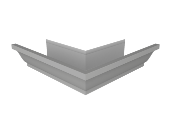 картинка Угол желоба со сварным швом внешний Vortex Lite 130мм RAL 9006 бело-алюминиевый Центр Кровли