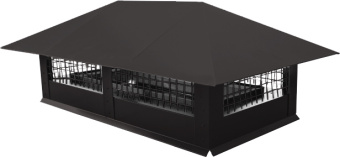 картинка Дымник на трубу с сеткой 520х390мм 0,5 Сатин с пленкой RR 32 темно-коричневый Центр Кровли