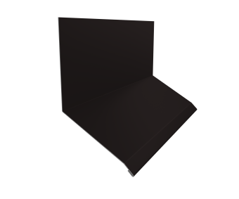 картинка Планка примыкание верхнее к стене фальц Grand Line 150х130х20 0,5 Satin Matt TX RAL 9005 черный (2м) Центр Кровли