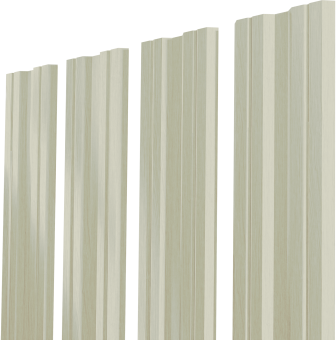 картинка Штакетник Twin XL с прямым резом Grand Line 0,45 Print Elite Milky Wood TwinColor Центр Кровли