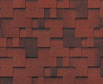 картинка Черепица гибкая RoofShield Фемили Эко Лайт Модерн красный с оттенением Центр Кровли