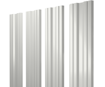 картинка Штакетник Twin с прямым резом 0,45 PE-Double RAL 9003 сигнальный белый Центр Кровли