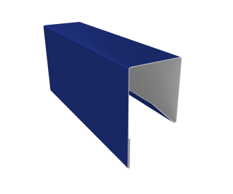 картинка Планка П-образная заборная 17 0,45 PE с пленкой RAL 5002 ультрамариново-синий (3м) Центр Кровли