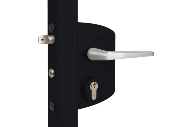 картинка Замок LAKQ 4040 U2L корпус металлический, с ручками из алюминия, черный RAL 9005 Центр Кровли