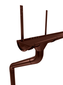 фото Комплект водостока GL PE 125/90 RAL 8017 6 м/3 м Центр Кровли картинка Комплект водостока GL PE 125/90 RAL 8017 6 м/3 м Центр Кровли