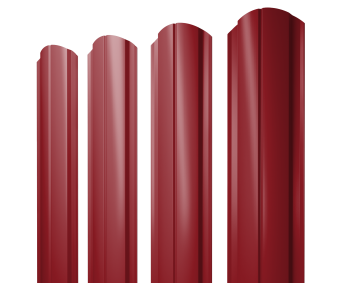 картинка Штакетник Полукруглый Slim фигурный 0,45 PE RAL 3003 рубиново-красный Центр Кровли