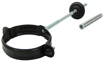 фото Хомут трубы GL PU Matt 90 мм RAL 9005 черный Центр Кровли картинка Хомут трубы GL PU Matt 90 мм RAL 9005 черный Центр Кровли