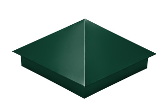 картинка Колпак на столб 390х390мм 0,5 Satin с пленкой RAL 6005 зеленый мох Центр Кровли