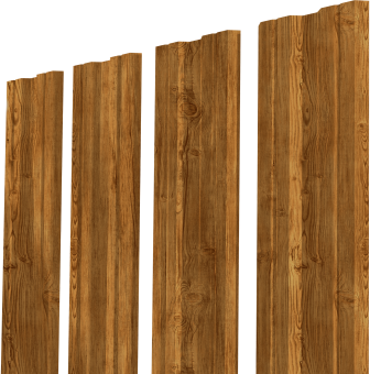 картинка Штакетник Twin XL с прямым резом Grand Line 0,45 Print-Double Elite Golden Wood Центр Кровли