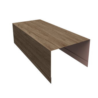 картинка Крышка для забора из сайдинга ЭкоБрус 0,45 Print Elite White Wood TwinColor (2,5м) Центр Кровли