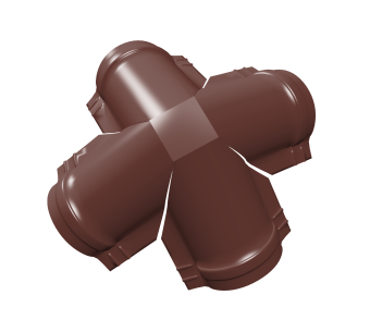 картинка Четверник конька полукруглого 0,5 Satin с пленкой RAL 3009 оксидно-красный Центр Кровли
