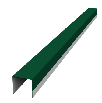 картинка Планка вертикальная обратная для забора жалюзи Palermo 0,45 Drap TR RAL 6005 зеленый мох (3м) Центр Кровли