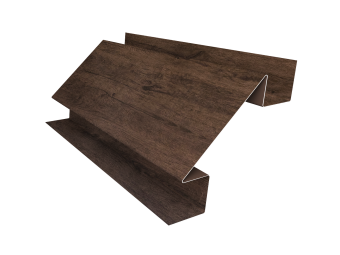 картинка Угол внутренний сложный 75мм 0,45 Print Elite Antique Wood TwinColor (3м) Центр Кровли