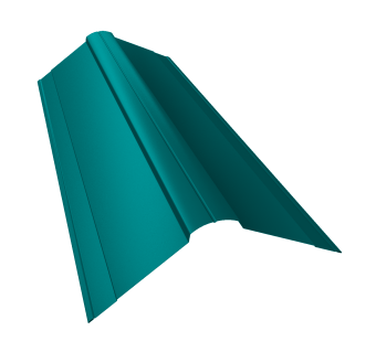 картинка Планка конька фигурного 150x150 0,45 PE с пленкой RAL 5021 водная синь (3м) Центр Кровли
