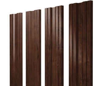 картинка Штакетник Twin с прямым резом 0,45 Print Elite Cherry Wood TwinColor Центр Кровли