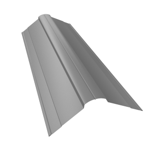 картинка Планка конька фигурного 100x100 0,4 PE с пленкой RAL 7004 сигнальный серый (2м) Центр Кровли
