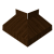 Угол отлива внешний 70 0,45 Print Elite с пленкой Choco Wood TwinColor Центр Кровли