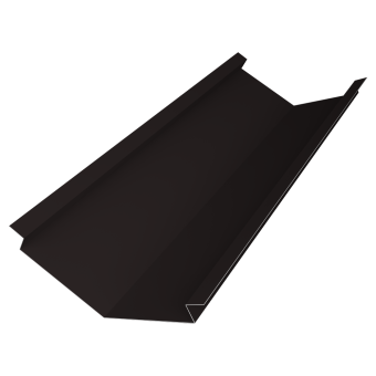 картинка Планка ендовы нижней для композитной черепицы 140х140 0,5 Satin Matt RAL 9005 черный (3м) Центр Кровли