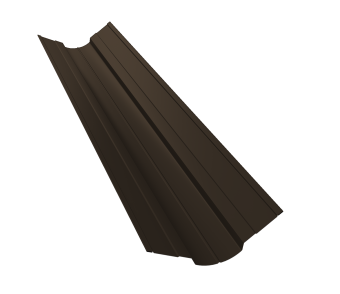 картинка Планка ендовы верхней фигурной 70x70 0,5 Satin с пленкой RR 32 темно-коричневый (2м) Центр Кровли