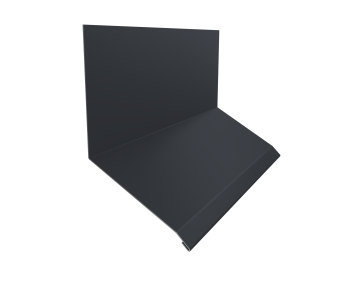картинка Планка примыкание верхнее к стене фальц Grand Line 150х130х20 0,5 Velur X RAL 7024 мокрый асфальт (3м) Центр Кровли