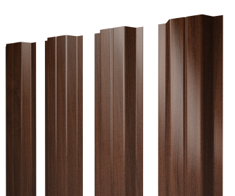 картинка Штакетник П-образный A с прямым резом 0,45 Print Elite Choco Wood TwinColor Центр Кровли