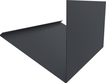 картинка Планка примыкание верхнее к трубе фальц Grand Line 0,45 Drap двухсторонний RAL 7024 мокрый асфальт (2м) Центр Кровли
