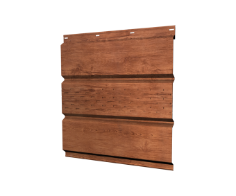 картинка Софит металлический центральная перфорация 0,45 Print Premium с пленкой Row Wood Intense FTC Центр Кровли