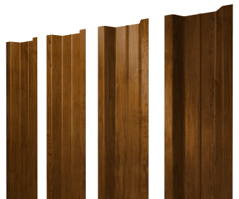 картинка Штакетник П-образный В с прямым резом 0,45 Print Elite Golden Wood TwinColor Центр Кровли