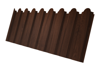 картинка Профнастил С20A фигурный 0,45 Print Elite Choco Wood TwinColor Центр Кровли