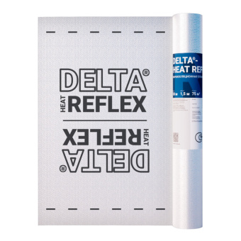 фото Пленка пароизоляционная Delta-Heat Reflex с отражающим покрытием (75м2) Центр Кровли картинка Пленка пароизоляционная Delta-Heat Reflex с отражающим покрытием (75м2) Центр Кровли