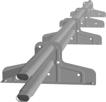 фото Снегозадержатель трубчатый Premium М4 45х25 RAL 9006 (3м) оцинкованный Центр Кровли картинка Снегозадержатель трубчатый Premium М4 45х25 RAL 9006 (3м) оцинкованный Центр Кровли