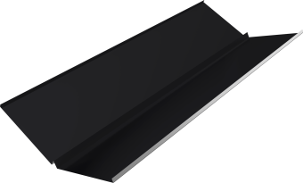картинка Планка ендовы нижней с компенсатором Grand Line 0,45 Drap TX RAL 9005 черный (3м) Центр Кровли