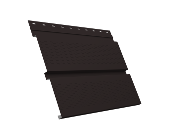 картинка Софит металлический Квадро Брус с перфорацией 0,5 Satin Matt TX с пленкой RAL 9005 черный Центр Кровли