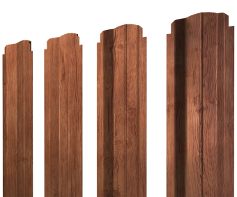 картинка Штакетник П-образный В фигурный 0,45 Print Premium Rowan Wood Intense FTC Центр Кровли