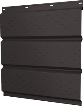 картинка Софит металлический Классик v02 Grand Line полная перфорация 0,45 PE с пленкой NL 805 серо-коричневый гефест Центр Кровли