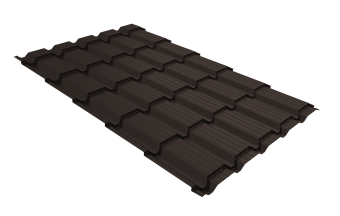 картинка Металлочерепица "Квадро профи (Верховье)" ("Quadro Profi") v01 0,5 Satin Matt RR 32 темно-коричневый Центр Кровли