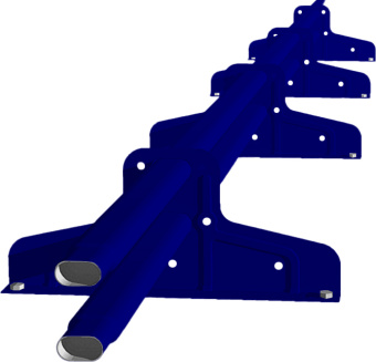 картинка Снегозадержатель трубчатый Premium М4 45х25 RAL 5002 (3м) оцинкованный Центр Кровли