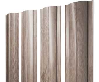 картинка Штакетник Круглый с прямым резом 0,45 Print Elite White Wood TwinColor Центр Кровли