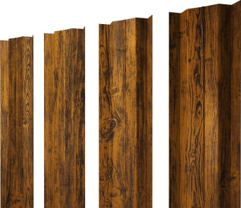 фото Штакетник М-образный B с прямым резом Grand Line 0,45 Print-Double Elite Golden Wood Центр Кровли картинка Штакетник М-образный B с прямым резом Grand Line 0,45 Print-Double Elite Golden Wood Центр Кровли