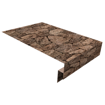 картинка Планка околооконная сложная 250х50х12 (j-фаска) 0,45 Print Elite King Stone TwinColor (3м) Центр Кровли