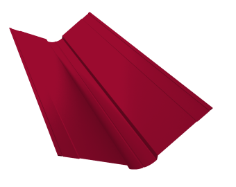 картинка Планка ендовы верхней фигурной 150x150 0,45 PE с пленкой RAL 3003 рубиново-красный (2м) Центр Кровли