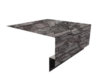 картинка Планка околооконная сложная Экобрус Grand Line 250х75х25 0,45 Print Elite Fine Stone TwinColor (2м) Центр Кровли