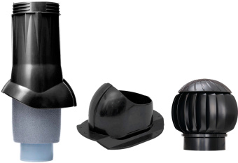 картинка Комплект канализационный Gervent Твистер для кровли Каскад изолированный 110/160мм черный Центр Кровли