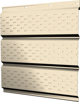 картинка Софит металлический Классик v02 Grand Line полная перфорация 0,45 Print Elite Milky Wood TwinColor Центр Кровли