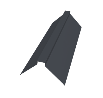 картинка Планка конька плоского 115х30х115 0,45 Drap ST lite RAL 7024 мокрый асфальт (3м) Центр Кровли